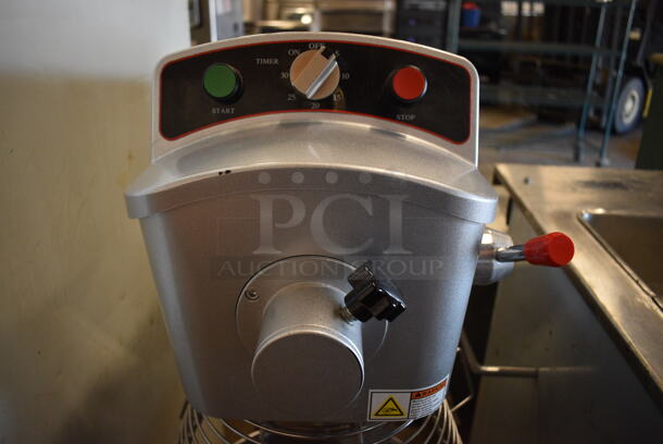FANTASTIC! 2020 PrepPal Model PPM-30 Metal Commercial Floor Style 30 Quart Planetary Mixer w/ Stainless Steel Bowl, Bowl Guard and Whisk Attachment. 110 Volts, 1 Phase. 22x24x49. Tested and Working! - Image 5 of 7