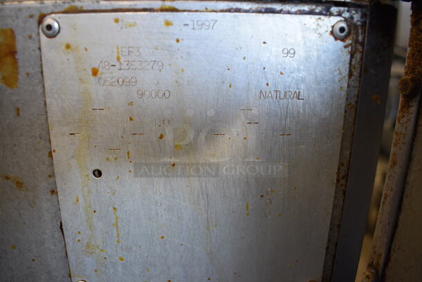 GREAT! Superior Model EF3 Stainless Steel Commercial Floor Style Natural Gas Powered Deep Fat Fryer w/ 2 Metal Fry Baskets. 90,000 BTU. 15.5x30x47 - Image 6 of 6