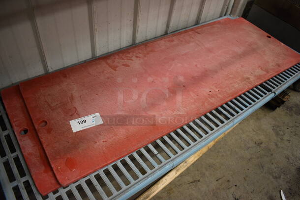 2 Red Cutting Boards. 52.5x18.5x0.5. 2 Times Your Bid! - Image 1 of 3