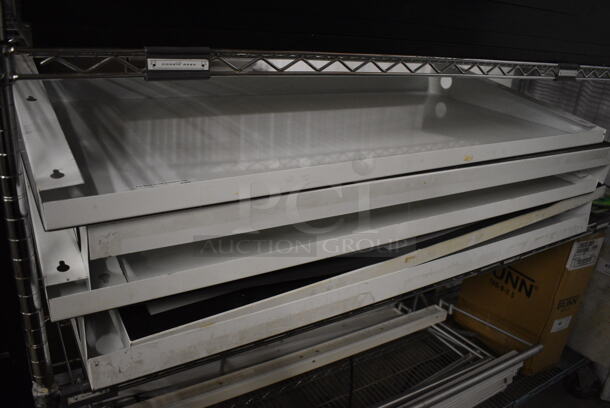 5 White Metal Signs w/ Frames. 49.5x5x24.5. 5 Times Your Bid! - Image 1 of 7