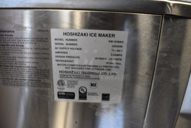 NICE! Hoshizaki Model KM-101BAH Stainless Steel Commercial Self Contained Ice Machine. 115 Volts, 1 Phase. 24x24x40 - Image 6 of 6