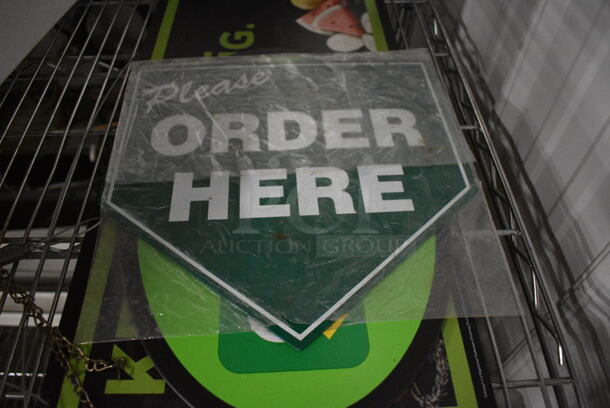 5 Various Signs; Women, Men, Order Here, Express Pick Up. Includes 6x9. 5 Times Your Bid! - Image 3 of 4