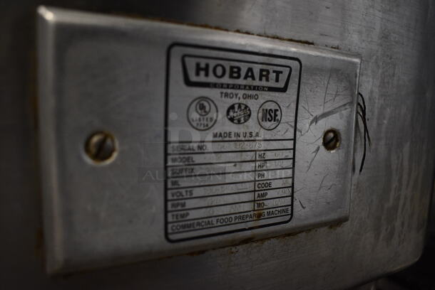 NICE! Hobart Model 4812 Metal Commercial Countertop Meat Grinder. 100-120 Volts, 1 Phase. 11.5x23x21. Tested and Powers On But Parts Do Not Move - Image 5 of 5