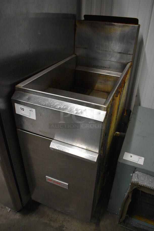 NICE! Tri-Star Stainless Steel Commercial Floor Style Gas Powered Deep Fat Fryer. 15.5x32x46 - Image 2 of 6