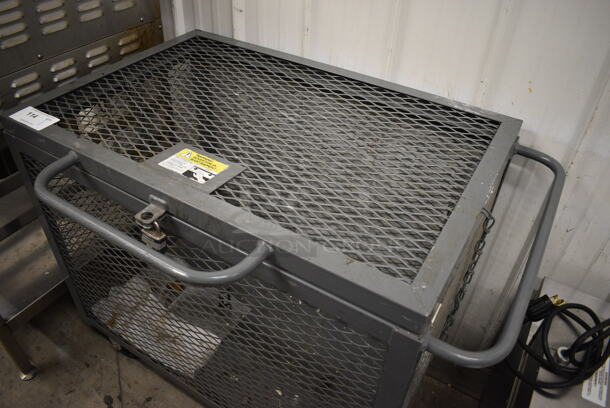Gray Metal Portable Cage Cart on Commercial Casters. 41x30x34 - Image 3 of 6
