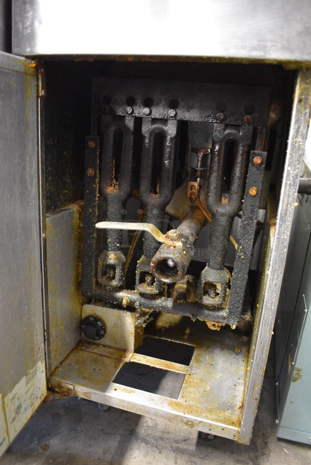 NICE! Tri-Star Stainless Steel Commercial Floor Style Gas Powered Deep Fat Fryer. 15.5x32x46 - Image 5 of 6