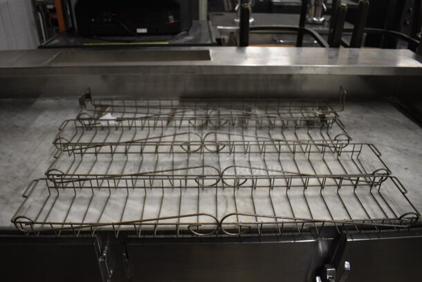 4 Brown Metal Chip Racks for Subway Sandwich Make Line. 38x7.5x4. 4 Times Your Bid! - Image 1 of 5