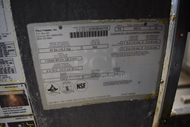 BEAUTIFUL! Pitco Frialator Model SG14 Stainless Steel Commercial Natural Gas Powered Deep Fat Fryer w/ Filtration System on Commercial Casters. 110,000 BTU. 31.5x34.5x46 - Image 7 of 7
