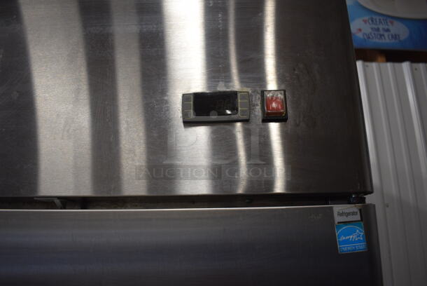 GREAT! 2015 Atosa Model MBF8004 ENERGY STAR Stainless Steel Commercial Single Door Reach In Cooler w/ Poly Coated Racks on Commercial Casters. 115 Volts, 1 Phase. 29x32x83. Tested and Working! - Image 4 of 6