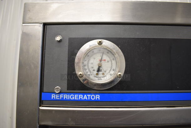 NICE! Carter Hoffmann Stainless Steel Commercial Floor Style Single Door Portable Cooler on Commercial Casters. 26x32x74. Tested and Powers On But Does Not Get Cold - Image 3 of 5