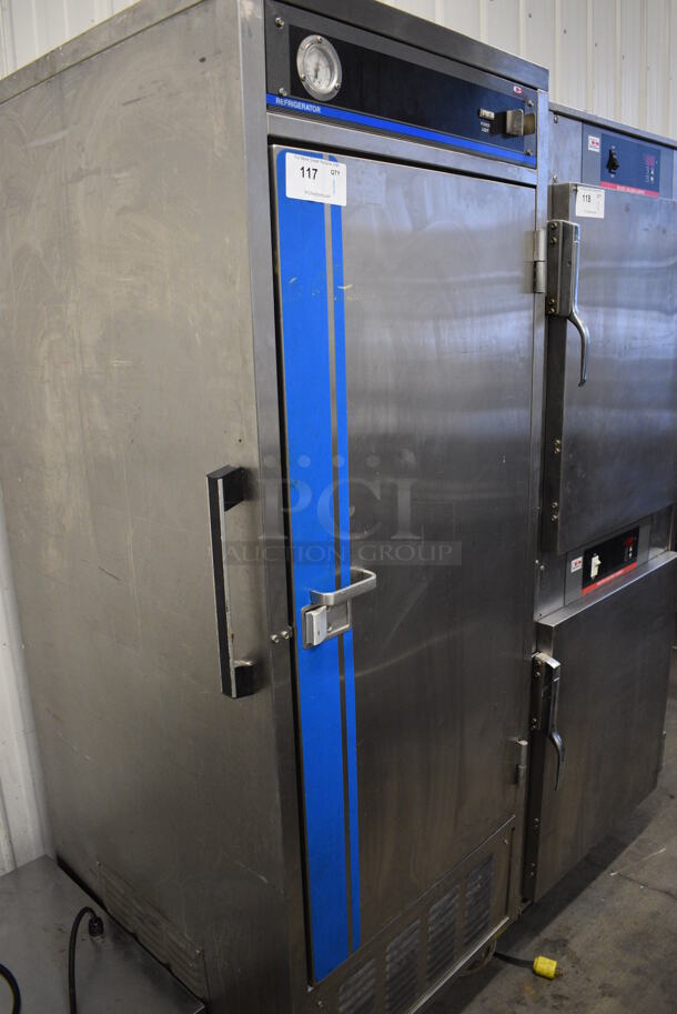 NICE! Carter Hoffmann Stainless Steel Commercial Floor Style Single Door Portable Cooler on Commercial Casters. 26x32x74. Tested and Powers On But Does Not Get Cold - Image 4 of 5