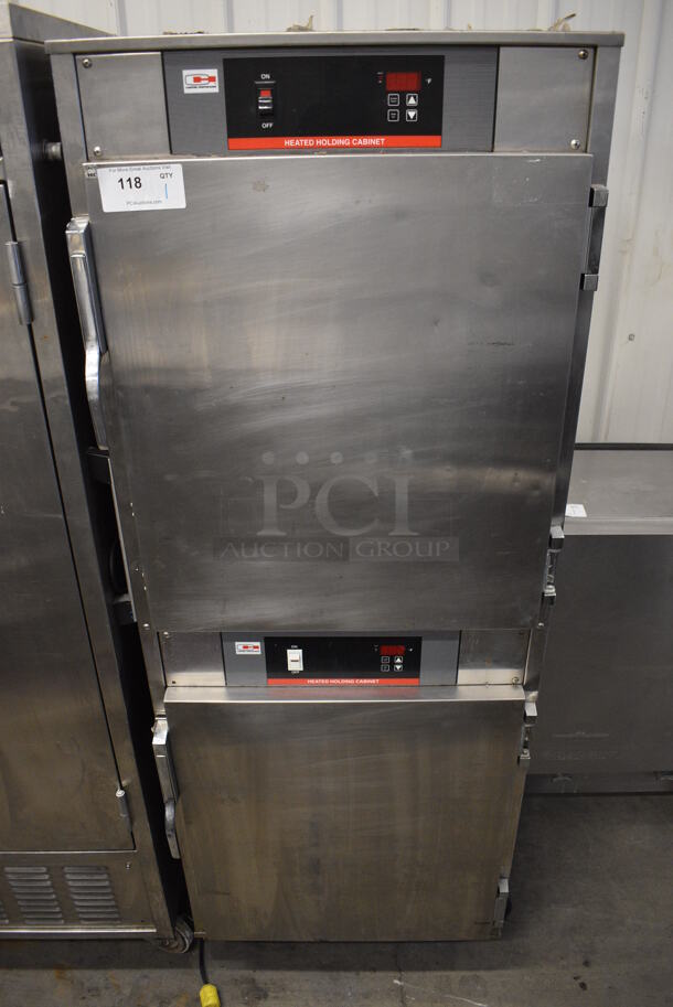 GREAT! Carter Hoffmann Stainless Steel Commercial 2 Door Reach In Heated Holding Cabinet on Commercial Casters. 26x31x72. Tested and Working!
