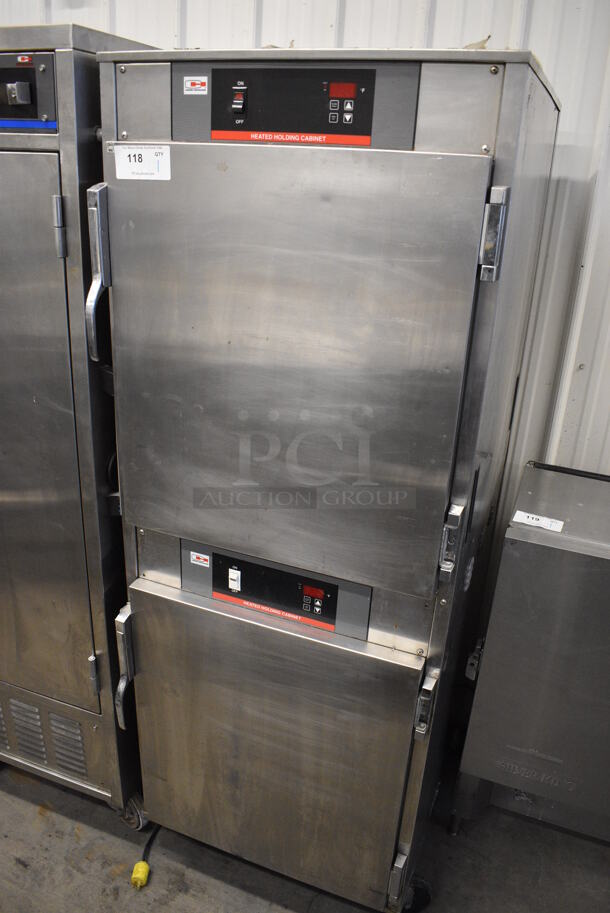 GREAT! Carter Hoffmann Stainless Steel Commercial 2 Door Reach In Heated Holding Cabinet on Commercial Casters. 26x31x72. Tested and Working! - Image 2 of 6