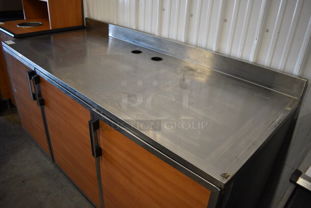 Duke Stainless Steel Commercial Counter w/ 3 Wood Pattern Doors. 72x30x42 - Image 2 of 6