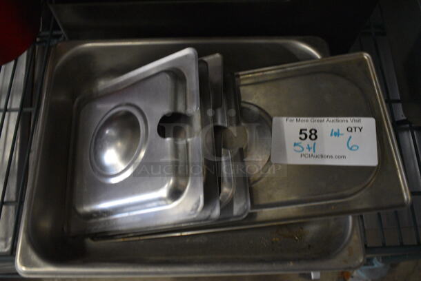 ALL ONE MONEY! Lot of 6 Various Items; 1/2 Size Drop In Bin, 1/3 Size Lid and 4 1/6 Size Lids.  - Image 1 of 4