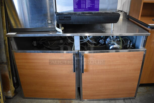 Duke Stainless Steel Commercial Soda Station w/ 2 Wood Pattern Doors and McCann's Carbonator. Doors Need To Be Reattached. 60x30x41 - Image 1 of 5