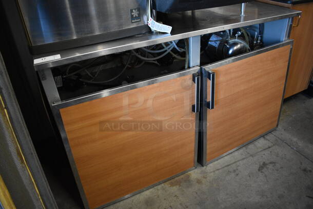 Duke Stainless Steel Commercial Soda Station w/ 2 Wood Pattern Doors and McCann's Carbonator. Doors Need To Be Reattached. 60x30x41 - Image 3 of 5