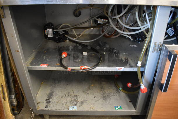 Duke Stainless Steel Commercial Soda Station w/ 2 Wood Pattern Doors and McCann's Carbonator. Doors Need To Be Reattached. 60x30x41 - Image 4 of 5