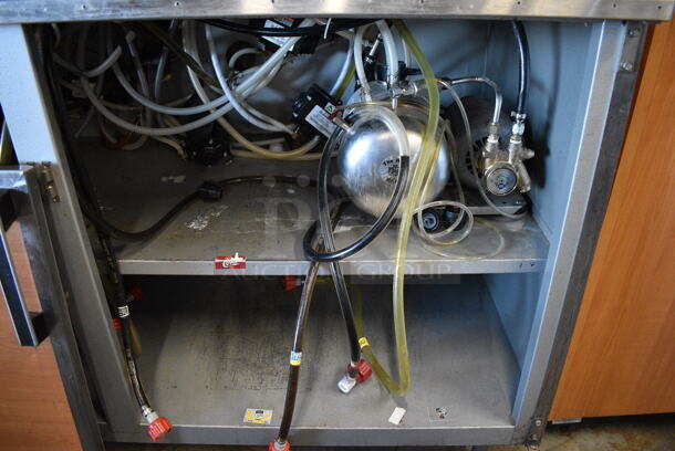 Duke Stainless Steel Commercial Soda Station w/ 2 Wood Pattern Doors and McCann's Carbonator. Doors Need To Be Reattached. 60x30x41 - Image 5 of 5