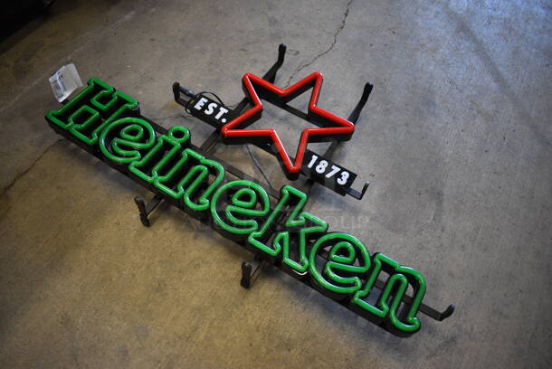 Heineken Light Up Sign. 28x3x15 - Image 2 of 5