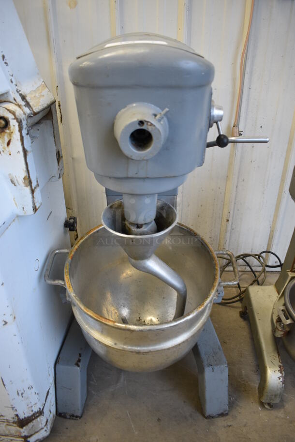 FANTASTIC! Hobart Model D300 Metal Commercial Floor Style 30 Quart Planetary Mixer w/ Stainless Steel Mixing Bowl and Dough Hook. 115 Volts, 1 Phase. 22x28x41. Tested and Working! - Image 2 of 7