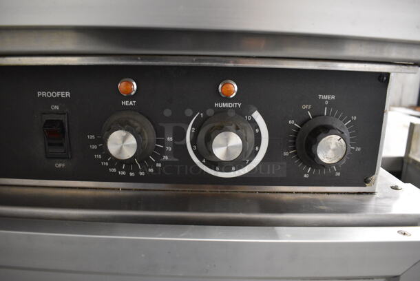 FANTASTIC! Duke Model AHPO-6/18 Stainless Steel Commercial Electric Powered Floor Style Oven Proofer on Commercial Casters. 208 Volts, 3 Phase. 37.5x29.5x78 - Image 3 of 7