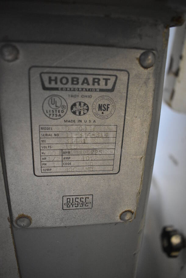 FANTASTIC! Hobart Model D300 Metal Commercial Floor Style 30 Quart Planetary Mixer w/ Stainless Steel Mixing Bowl and Dough Hook. 115 Volts, 1 Phase. 22x28x41. Tested and Working! - Image 7 of 7