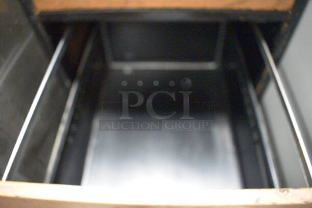 Black and Wood Pattern 2 Drawer Filing Cabinet. 15x18x29 - Image 5 of 5