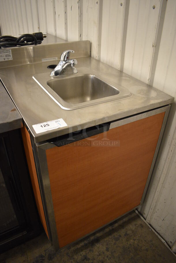 Duke Model SUB-PS-24-CM Stainless Steel Commercial Counter w/ Sink Basin, Faucet, Handle and Wood Pattern Door. 24x30x40 - Image 2 of 6