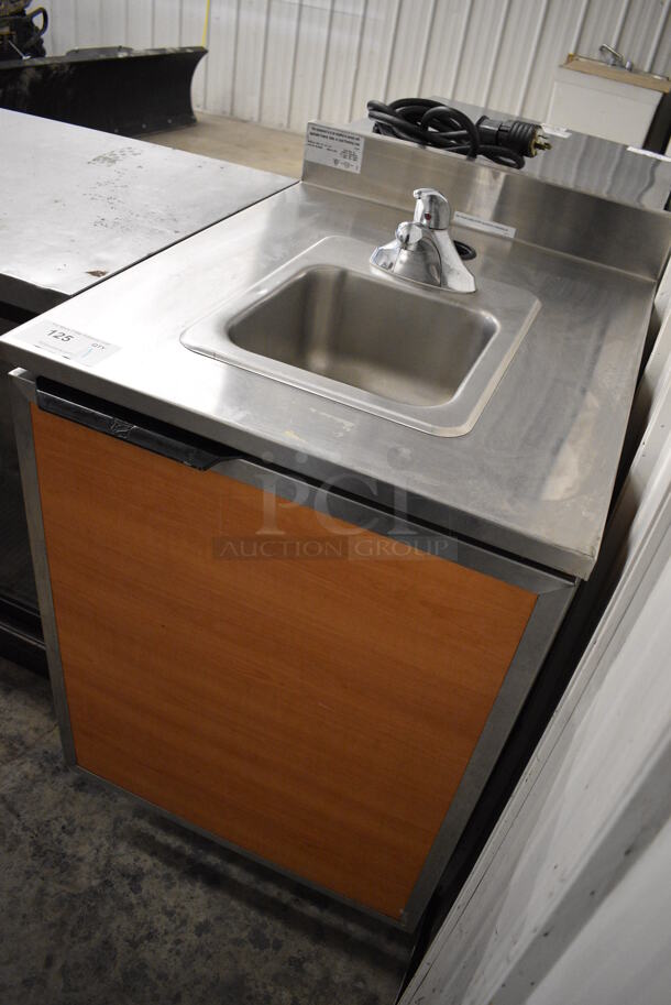 Duke Model SUB-PS-24-CM Stainless Steel Commercial Counter w/ Sink Basin, Faucet, Handle and Wood Pattern Door. 24x30x40 - Image 5 of 6