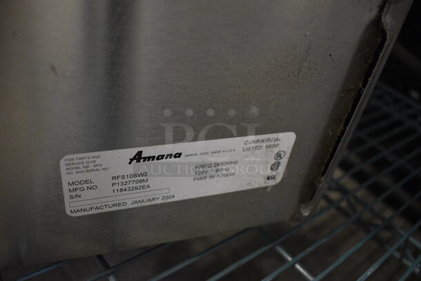 Amana Model RFS10SW2 Stainless Steel Commercial Countertop Microwave Oven. 120 Volts, 1 Phase. 21.5x19x15 - Image 6 of 7