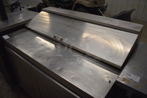 NICE! Continental Model SW48-12 Stainless Steel Commercial Sandwich Salad Prep Table Bain Marie Mega Top on Commercial Casters. 115 Volts, 1 Phase. 48x31x43. Tested and Powers On But Temps at 46 Degrees - Image 4 of 8