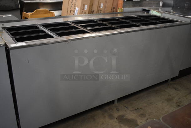 Duke Model SUB FC 206 RT Stainless Steel Subway Sandwich Make Line w/ 18 Black Poly 1/3 Size Drop In Bins. 86x33.5x35.5 - Image 1 of 6
