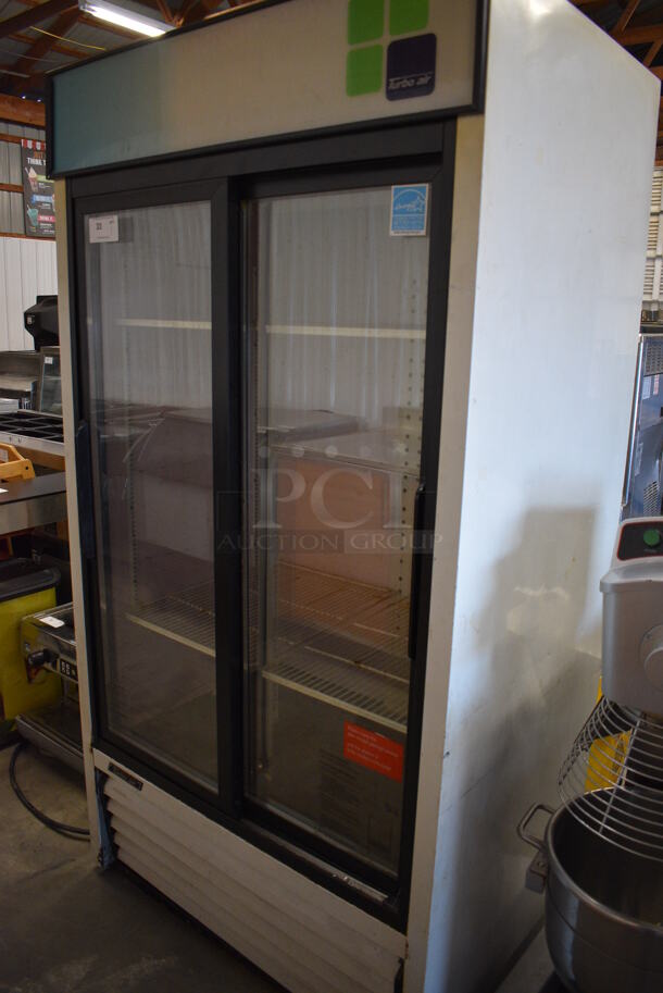 WOW! Turbo Air Model TGM-35R ENERGY STAR Metal Commercial 2 Door Reach In Cooler Merchandiser w/ Poly Coated Racks. 115 Volts, 1 Phase. 42x30x79. Tested and Powers On But Does Not Get Cold - Image 2 of 7