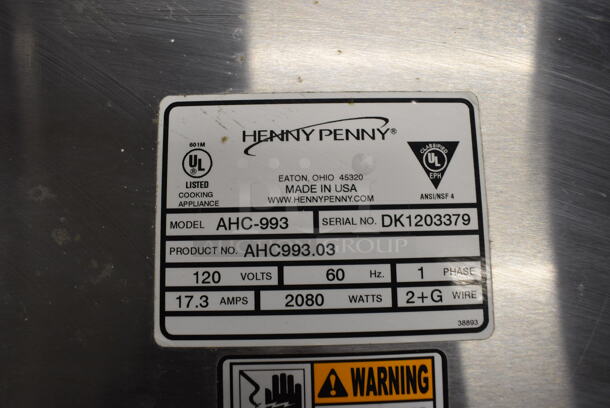 GREAT! Henny Penny Model AHC-993 Stainless Steel Commercial Electric Powered Pass Through Warming Holding Cabinet Merchandiser. 120 Volts, 1 Phase. 24x30x38. Cannot Test Due To Plug Style - Image 7 of 7