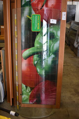 Curved Glass Pane for Subway Sandwich Make Line. 59.5x24x7