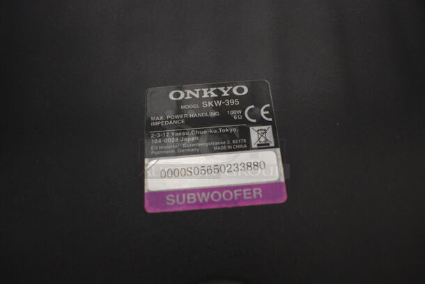 Onkyo Model SKW-395 Subwoofer. 9x18x14 - Image 4 of 4
