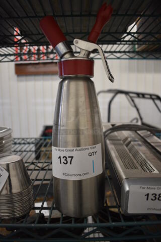 Stainless Steel Commercial Whipper Whipped Cream Can. 5x4x13