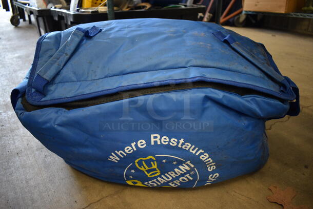 Blue Insulated Bag w/ Plastic Lids. 20x12x12