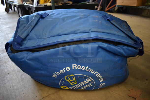 Blue Insulated Bag w/ Plastic Lids. 20x12x12 - Image 1 of 4