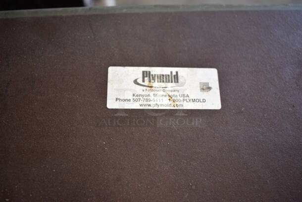 Gray Green / Tan Dining Table on Black Metal Table Base. Stock Picture - Cosmetic  Condition May Vary. 20x24x30 - Image 5 of 7