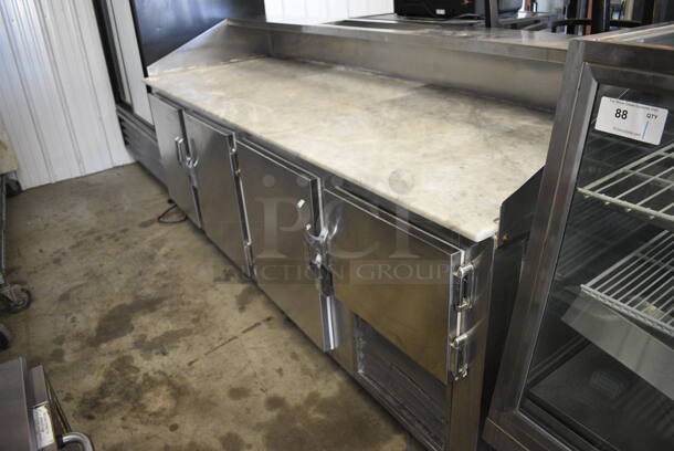 SWEET! Stainless Steel Commercial Dough Retarder w/ Marble Countertop, 4 Lower Doors and Overshelf on Commercial Casters. 96x35x44. Tested and Does Not Power On - Image 2 of 12