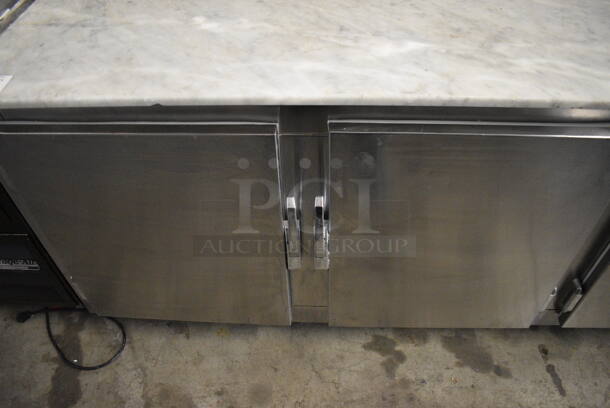 SWEET! Stainless Steel Commercial Dough Retarder w/ Marble Countertop, 4 Lower Doors and Overshelf on Commercial Casters. 96x35x44. Tested and Does Not Power On - Image 4 of 12