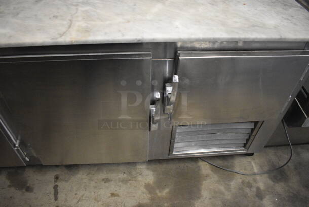 SWEET! Stainless Steel Commercial Dough Retarder w/ Marble Countertop, 4 Lower Doors and Overshelf on Commercial Casters. 96x35x44. Tested and Does Not Power On - Image 7 of 12