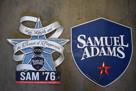 2 Metal Samuel Adams Signs. 17x18, 16x17. 2 Times Your Bid!