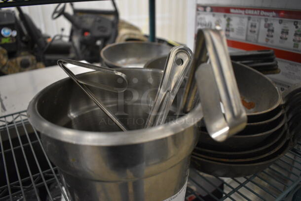 ALL ONE MONEY! Lot of Stainless Steel Cylindrical Bin w/ Various Ladles! Includes 8x8x8 - Image 2 of 3