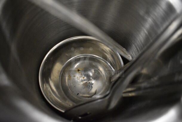 ALL ONE MONEY! Lot of Stainless Steel Cylindrical Bin w/ Various Ladles! Includes 8x8x8 - Image 3 of 3