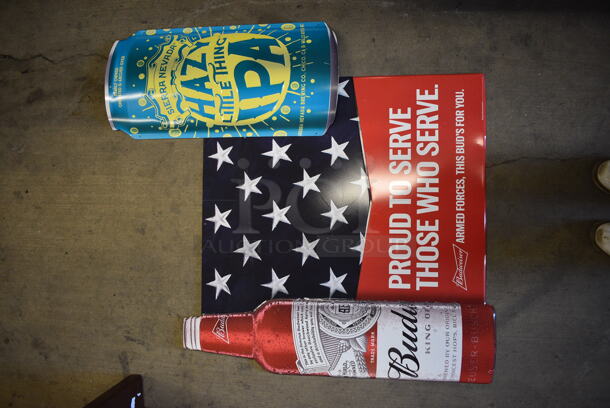 2 Metal Signs; Budweiser and Hazy Little Things IPA. 12x25, 30x31. 2 Times Your Bid! - Image 2 of 5