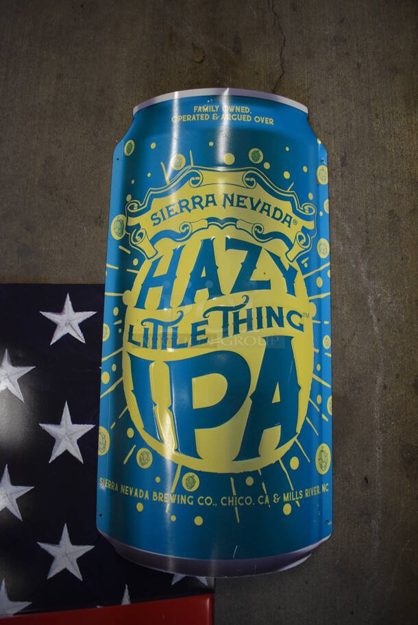 2 Metal Signs; Budweiser and Hazy Little Things IPA. 12x25, 30x31. 2 Times Your Bid! - Image 3 of 5