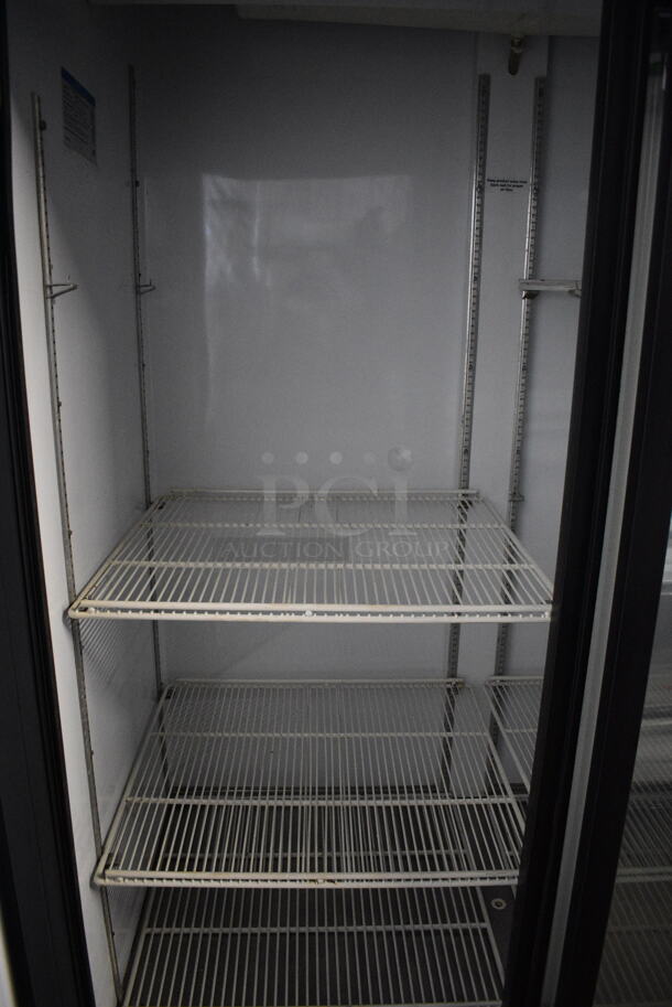 GREAT! Beverage Air Model MT45 Metal Commercial 2 Door Reach In Cooler Merchandiser w/ Poly Coated Racks on Commercial Casters. 115 Volts, 1 Phase. 52x30x84. Tested and Powers On But Does Not Get Cold - Image 3 of 6